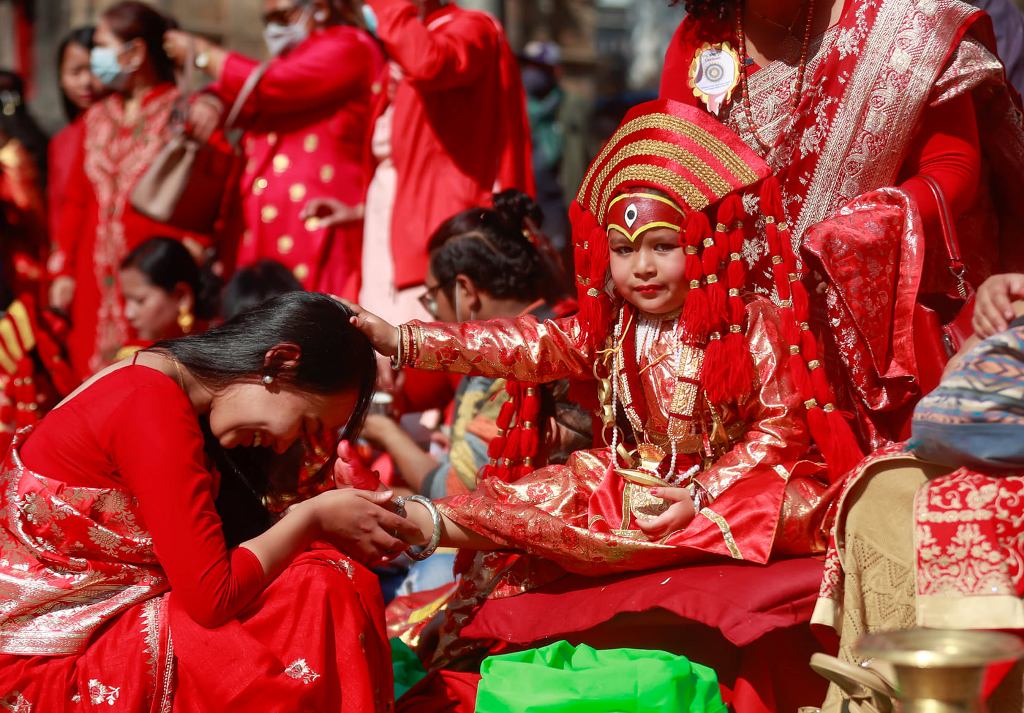 बसन्तपुरमा १०८ कन्यापूजा